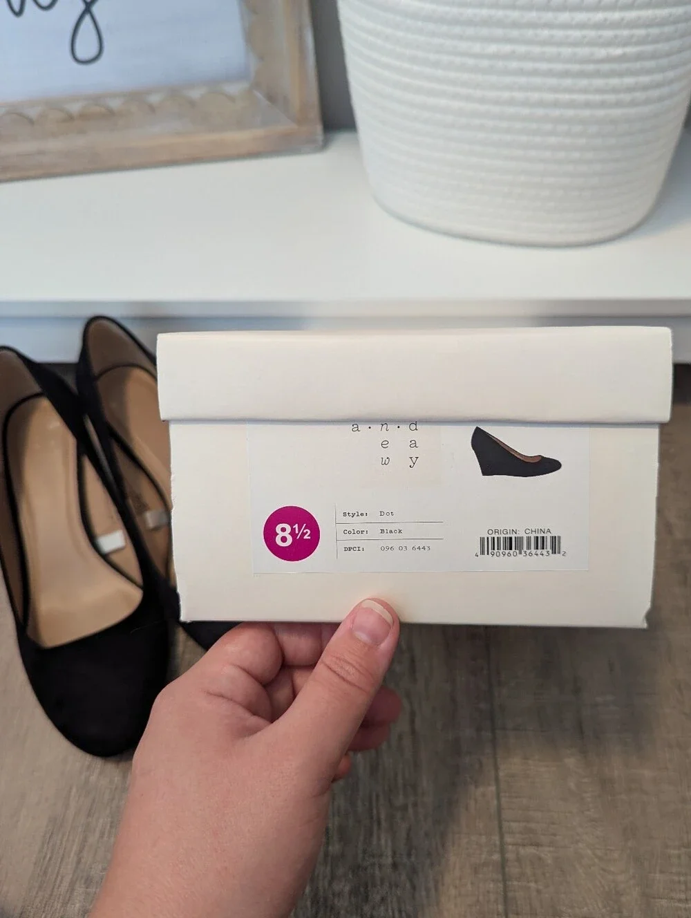 Target Black Suede Wedge Pumps Heels Size 8.5